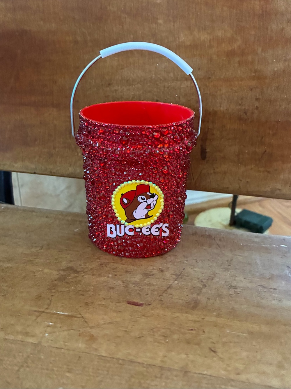 Red Bedazzled Buc-ee’s Bucket